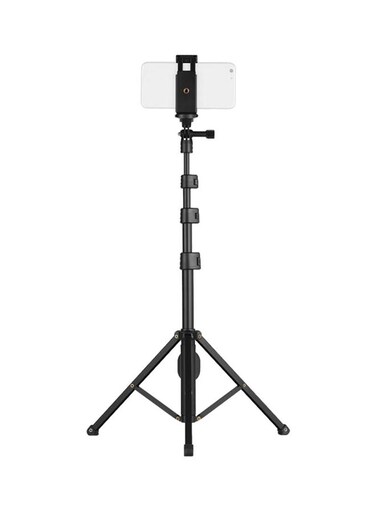 Generic - 2-In-1 Extendable Tripod Selfie Stick Mount With Wireless Remote Control Black
