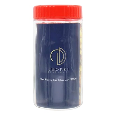 RED CAP GLASS JAR 2250ML 02-1089G28