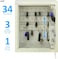 Rubik 34-Keys Metal Storage Cabinet Safe Box Digital Lock, Wall Mounted Key Storage Cabinet Organizer For Hotels Realestate Warehouse Schools Universities Business (Off White)