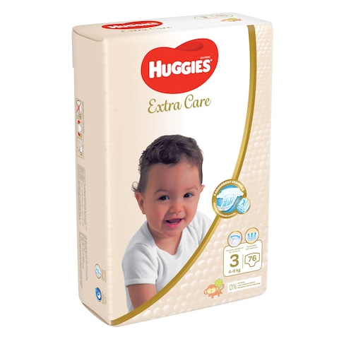 Huggies Extra Care Size 3 4 - 9 kg Jumbo Pack 76 Diapers