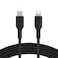Belkin Braided Lightning To USB C Data Sync Charging Cable 6.6ft Black