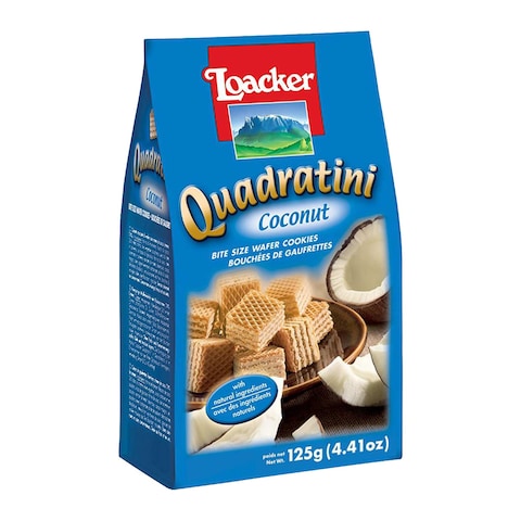 Buy Loacker Quadratini Coconut Wafer 125g in Saudi Arabia