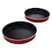 Tefal Kebbe Round Non Stick Oven Dish Set 28/30cm 2 Pieces Red/Black