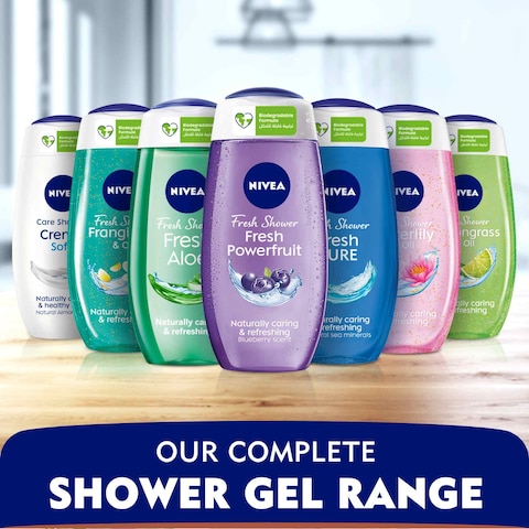 NIVEA Shower Gel Body Wash Fresh Powerfruit Antioxidants Blueberry Scent 250ml