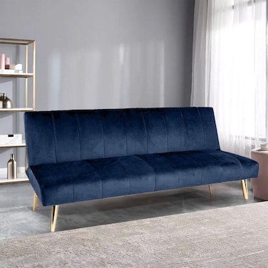 In House Celine 2 In 1 Sofabed Velvet Upholstered - Dark Blue