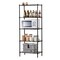 Decdeal - Home Organizer 5 Tier Wire Shelves Heavy Duty Height Adjustable Storage Wire Shelf Shelving Rack Microwave Stand with 4 Side Hooks Leveling Feet