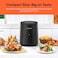 Nutricook Air Fryer Mini, 1500 Watts, Digital Display, Tempered Glass Control Panel, 8 Preset Programs with built-in Preheat function, 3.3 Liters NC-AFM033K, Black