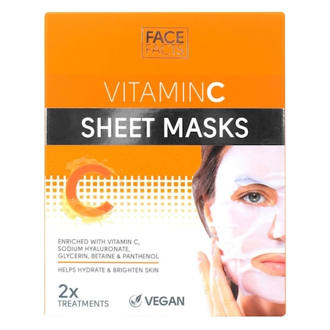 Face Facts Vitamin C Sheet Masks 20ml x Pack of 2