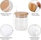 150ml Glass Jars with Bamboo Lids Silicon Ring Set of 10, Air Tight Kitchen Food Cereal Containers for Storage, Canister Set for Jam Pasta Spaghetti Tea Coffee Beans Cookie Snack Flour