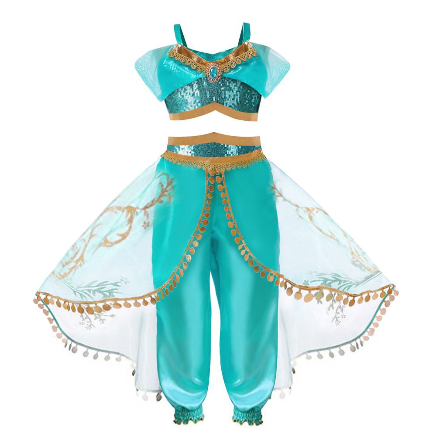 FITTO Princess Jasmine Costume for Kids Inspired Costume, size 150