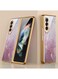 MARGOUN for Samsung Galaxy Z Fold 3 5G Case Luxury Plating Cover with Screen Protector Glass Hybrid Full Body Protection