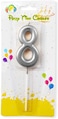 Party Time Silver Number 8 Birthday Candle Kids Adult Birthday Cake Decoration - Number Candle For Anniversary, Valentines Birthday Candle Cake Topper