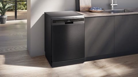 Siemens iQ300 Free-Standing Dishwasher 60 cm Black Inox, SN23HC65MM