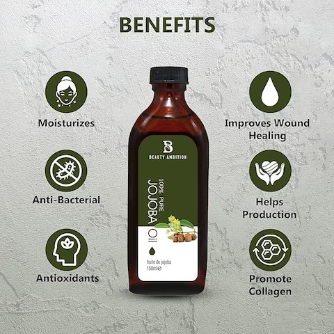 Beauty Ambition Jojoba Oil for Hair and Skin Care - 150 Ml