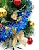 Party Time 1pc 2meters Blue &amp; Gold Shiny Christmas Tinsel Garland For Christmas Hanging Decoration, Christmas Tree Decorations Party Supplies - New Year Decorations