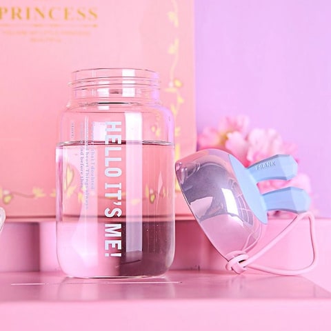 300ml Rabbit Ear Shape Kid Glass Water Bottle Trainer Cup Drink Learning