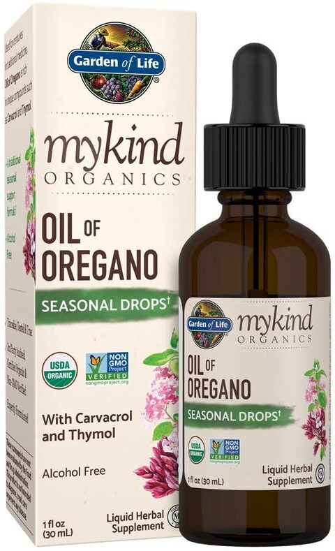 Garden of Life mykind Organics Oil of Oregano Seasonal Drops 1 fl oz (30 mL) Liquid, Concentrated Plant Based Immune Support, Alcohol Free, Organic, Non-GMO, Vegan &amp; Gluten Free Herbal Supplements