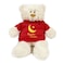 Caravaan-Super soft, cuddly cream&nbsp; bear with Red Ramadan Kareem hoodie, size 38cm.