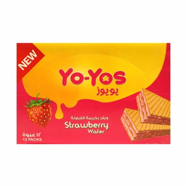 يويو ويفر بكريمة الفراولة - 12 باكيت