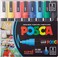 8-Piece POSCA Medium Tip Paint Marker Multicolour