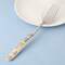 Ramadan Design Dinner Stainless Steel Forks Silverware - 6Pcs Dinner Fork with Ceramic Handle Stainless Steel Cutlery Forks Set - Dessert Forks and Spoons Silverware for Home-Green and White Color