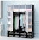 Generic DIY Portable Closet Clothes Wardrobe Bedroom Armoire Storage Organizer with Doors, Capacious &amp; Sturdy, Black (16 Cubes &amp; 2 Layer Shoe Racks)