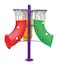 Rbwtoys Outdoor 3 In 1 Basketball With 3 Hoops Basket Holder Metal Stand For Kids RW-16616 Height, 200cm