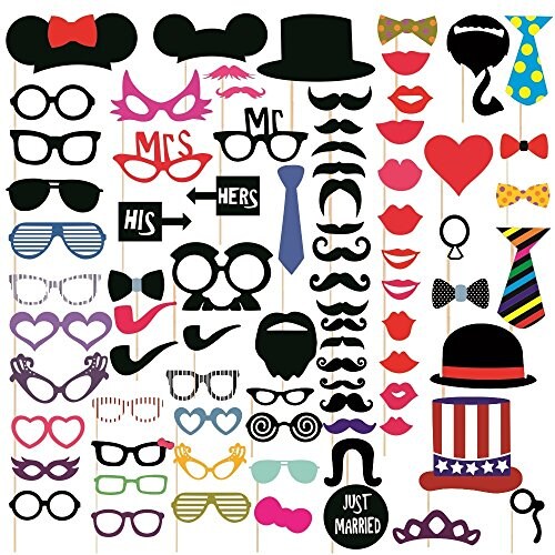 Buy Syga Party Photo Booth Props - Set of 76 Online | Carrefour UAE