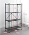 4 Tier Foldable Storage Shelf Unit with Wheel, Heavy Duty Storage Shelving Unit for Kitchen, Garage and Laundry Bathroom(black)