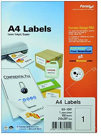 Generic Atlas Label 400/105X148mm Box-100 Sheets