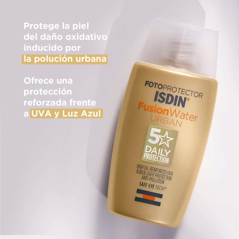 Isdin Fotoprotector Fusion Water Urban Spf 30 (50ml)   Urban Protection   Anti-Pollution   Protection Against Uv, Uva And Blue Light