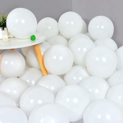 Party Time 100-Pieces 10inch White Latex Balloons Party Decoration, White Party Decorations Birthday Balloons For Engagement, Baby Shower, Wedding Balloons Decor, Balloons for Birthday Party Decoratio