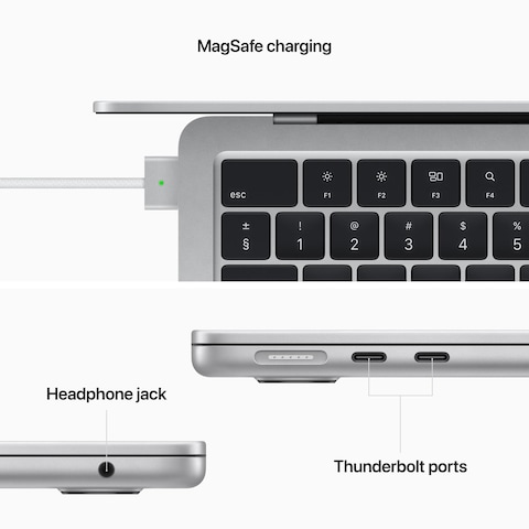 Apple Macbook Air 13.6 Inch, 8GB RAM, 512GB SSD, Silver (M2 Chip, 10-Core GPU, English/Arabic Keyboard, MLY03AB/A)