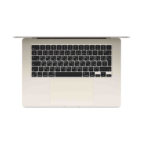 Apple MacBook Air (MQKV3AB/A) 15 inch with M2 chip with 8-core CPU and 10-core GPU, 8GB RAM, 512GB Starlight English Arabic Keyboard