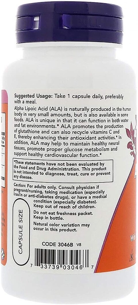 Now Supplements, Alpha Lipoic Acid 600 Mg With Grape Seed Extract &amp; Bioperine, Extra Strength, 120 Veg Capsules