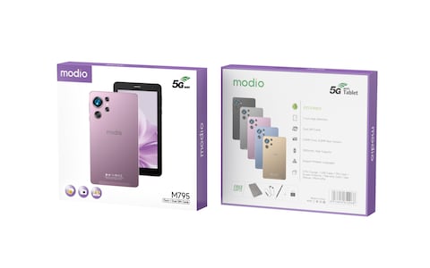 Modio M795 7-inch Tablet Dual SIM 6GB RAM 256GB 5G With Earphone Digital Pen Screen Protector and Back Cover