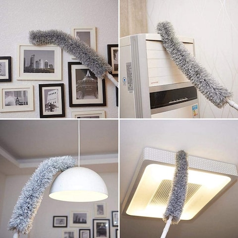 Doreen Extendable Feather Duster With Telescopic Pole, Fluffy Feather Duster Extra Long 111 Inches, Microfiber Duster With Washable Bendable Head, Hand Duster For Cleaning High Ceiling Fans