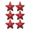 Hanging Star Glitter Red 10cm 6Pcs/PVC Box