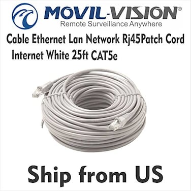 Cable CAT5e Patch Cord 350mhz RJ45 Ethernet Internet Network LAN RJ45 UTP for PC White (25ft)