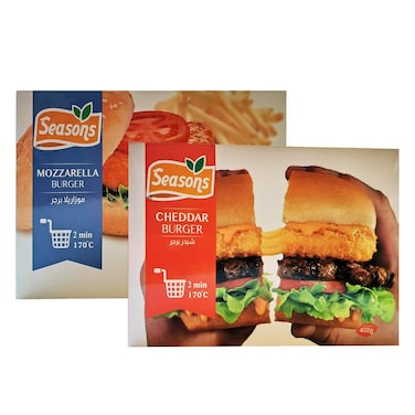 Seasons Mozzarella Burger + Cheddar Burger 400GR Each