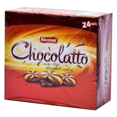 Bisconni Chocolatto Center Filled Chocolate Cookies 24g x Pack of 24