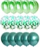Party Time 15 Pieces Set Chrome Latex Confetti Balloons 12 Inches for Birthday Party | Wedding Decoration, Anniversary, Bridal and Baby Shower (Green)