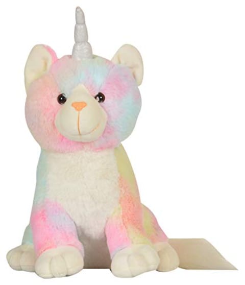 Mirada Cuddly Plush 33cm Rainbow Sitting Kitty Soft Toy - Black