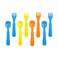 Re-Play 4 Spoons 4 Forks - Sky Blue, Orange and Yellow - RTH-80306