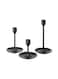Generic 3-Piece Candlestick Set Black 18/12/21cm