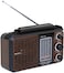 Olsenmark FM/AM/SW Radio and USB/SD/BT Music Player- OMR1239  Good Sound Quality and Low Noise  Equipped with Built-In Rechargeable Battery  Portable and Lightweight Design  Brown, 2 Years W