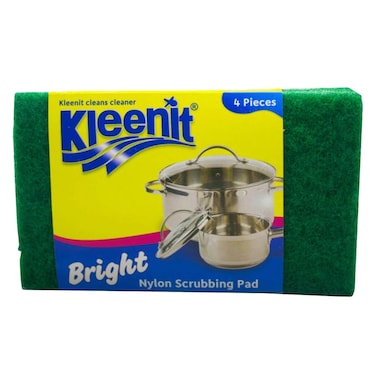 KLEENIT BRIGHT SCOURING PAD X4