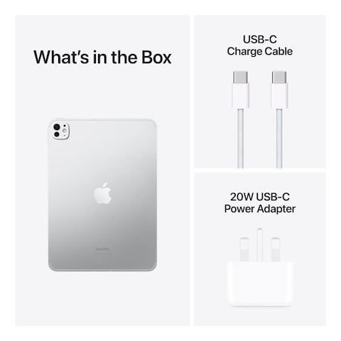 Apple iPad Pro 11 Tablet, 2TB, Silver, 16GB RAM, 11-Inch, 12 MP Camera, Ultra Retina XDR Display, Wi-Fi and 5G with Standard Glass