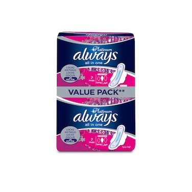 Always Diamond Ultra Thin Sanitary Pads with Wings - Long - 14 Pads