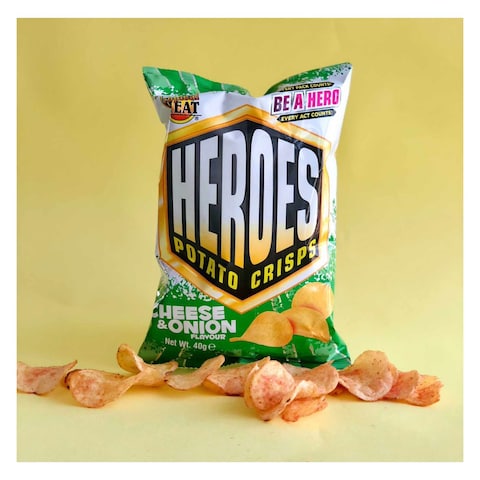 Tropical Heat Snacks Heroes Crisps Cheese  Onion 40G